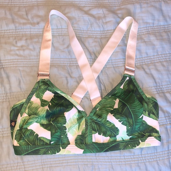 L’urv BANDIER Palm Print Sports Bra Size L NWOT - Picture 2 of 6